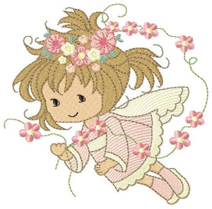 Fairy embroidery designs - Baby girl embroidery design machine embroidery pattern - Pixie embroidery file - Fairy design Instant Download