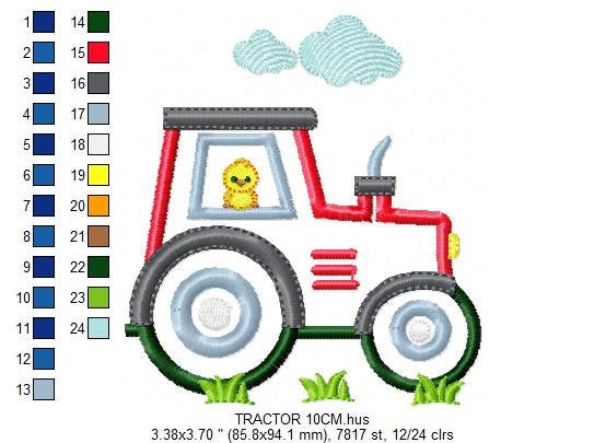 Tractor embroidery designs - Farm animals embroidery design machine embroidery pattern - Vehicle embroidery file - tractor applique baby boy