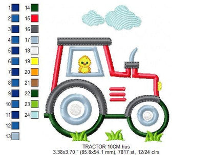Tractor embroidery designs - Farm animals embroidery design machine embroidery pattern - Vehicle embroidery file - tractor applique baby boy