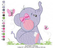 Cargar imagen en el visor de la galería, Elephant embroidery designs - Animal embroidery design machine embroidery pattern - Baby girl embroidery file - kid embroidery Towel pillow
