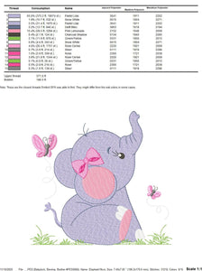 Elephant embroidery designs - Animal embroidery design machine embroidery pattern - Baby girl embroidery file - kid embroidery Towel pillow