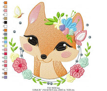 Load image into Gallery viewer, Red Fox embroidery designs - Woodland animals embroidery design machine embroidery pattern - Baby girl embroidery file - instant download

