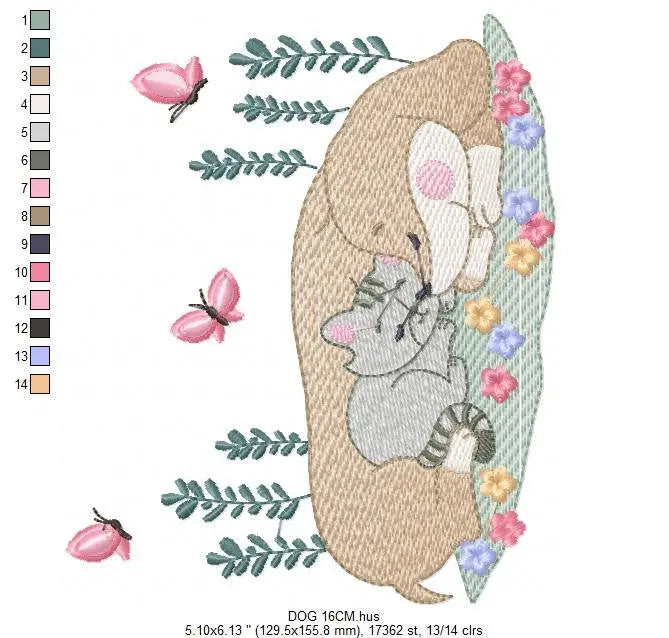 Dogs embroidery designs - Cat embroidery design machine embroidery pattern - Puppy embroidery file -  Baby boy embroidery instant download Marcia Embroidery
