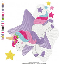 Cargar imagen en el visor de la galería, Unicorn embroidery designs - Baby girl embroidery design machine embroidery pattern - Unicorns design instant download embroidery newborn
