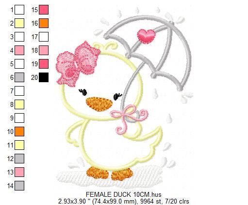 Duck embroidery design - Animal embroidery designs machine embroidery pattern - boy embroidery file - baby girl embroidery duck applique