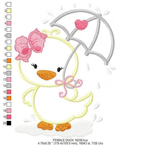Duck embroidery design - Animal embroidery designs machine embroidery pattern - boy embroidery file - baby girl embroidery duck applique
