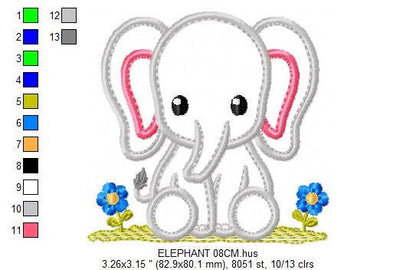 Elephant embroidery designs - Animal embroidery design machine embroidery pattern - Baby boy embroidery file - elephant applique design