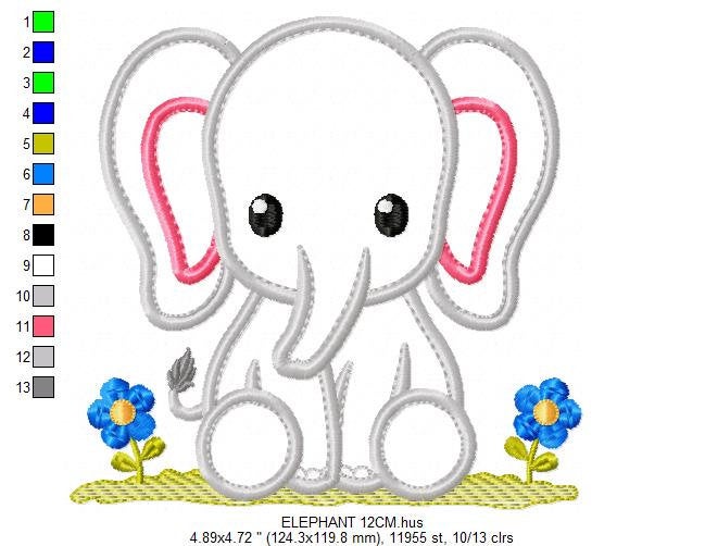 Elephant embroidery designs - Animal embroidery design machine embroidery pattern - Baby boy embroidery file - elephant applique design