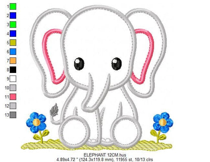 Elephant embroidery designs - Animal embroidery design machine embroidery pattern - Baby boy embroidery file - elephant applique design