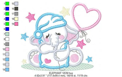 Sleepy Elephant embroidery designs - Sleeping Animal embroidery design machine embroidery pattern - Elephant applique - instant download pes Marcia Embroidery