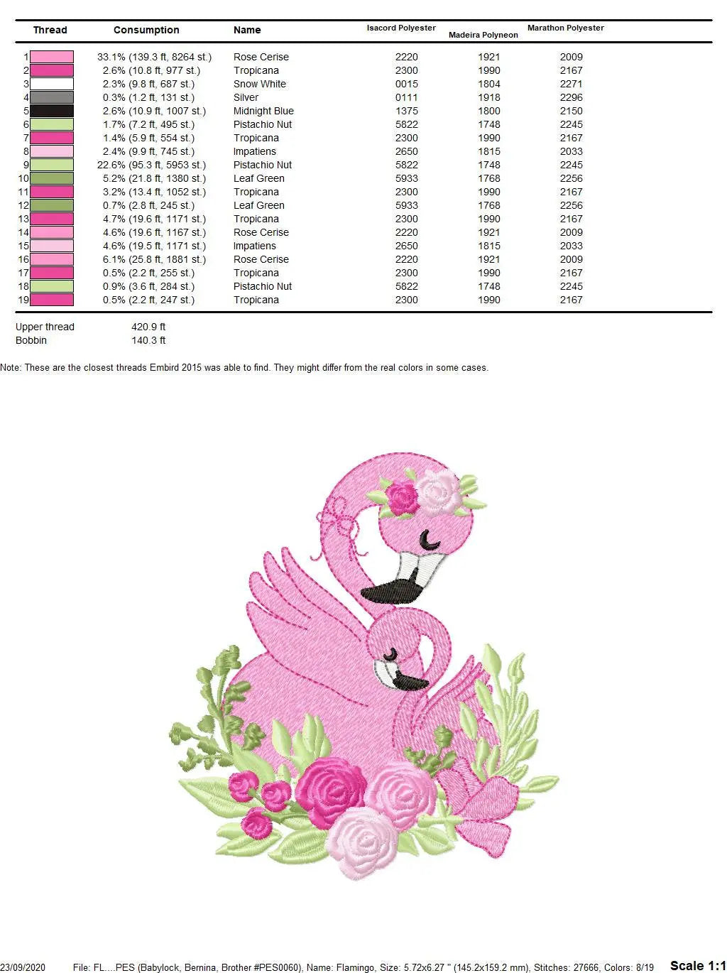 Flamingo embroidery designs - Bird embroidery design machine embroidery pattern - instant download - baby girl embroidery file pink flamingo Marcia Embroidery