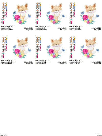 Red Fox embroidery designs - Woodland animals embroidery design machine embroidery pattern - Baby girl embroidery file - instant download