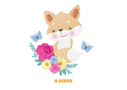 Red Fox embroidery designs - Woodland animals embroidery design machine embroidery pattern - Baby girl embroidery file - instant download