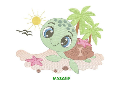 Turtle embroidery design - Ocean animal embroidery designs machine embroidery pattern - Baby boy embroidery - Beach embroidery download