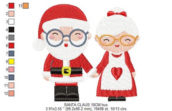 Xmas embroidery designs - Santa Claus embroidery design machine embroidery pattern - Mama Claus embroidery file - Christmas design digital