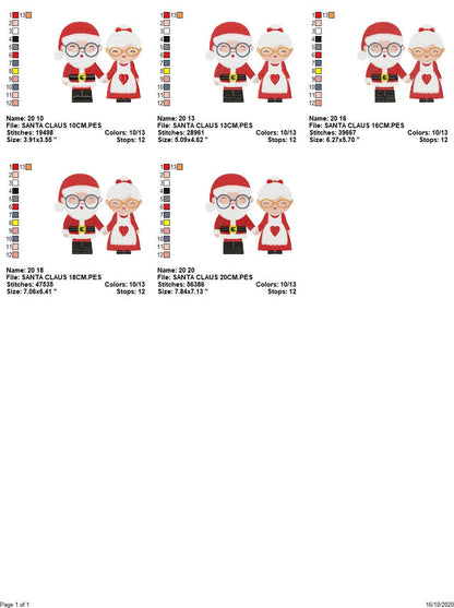 Xmas embroidery designs - Santa Claus embroidery design machine embroidery pattern - Mama Claus embroidery file - Christmas design digital