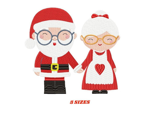 Xmas embroidery designs - Santa Claus embroidery design machine embroidery pattern - Mama Claus embroidery file - Christmas design digital