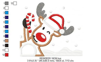 Christmas Rudolf Reindeer Embroidery Design - Xmas embroidery designs machine embroidery pattern - Holiday embroidery file instant download Marcia Embroidery
