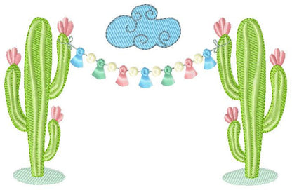 Llama with flowers embroidery design - Mexican cactus machine embroidery pattern - Mexican llama applique design - Instant download pes jef