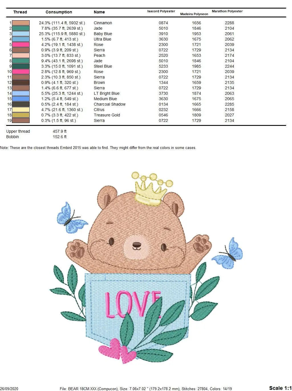 Bear embroidery designs - Teddy embroidery design machine embroidery pattern - Baby Boy embroidery file - instant download bear in a pocket Marcia Embroidery