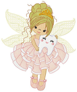 Tooth Fairy embroidery designs - Tooth embroidery design machine embroidery pattern - Baby girl embroidery file - Pixie instant download