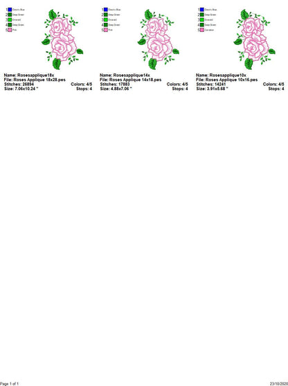 Flowers embroidery designs - Towel embroidery design machine embroidery pattern - Rose embroidery file flower applique - instant download