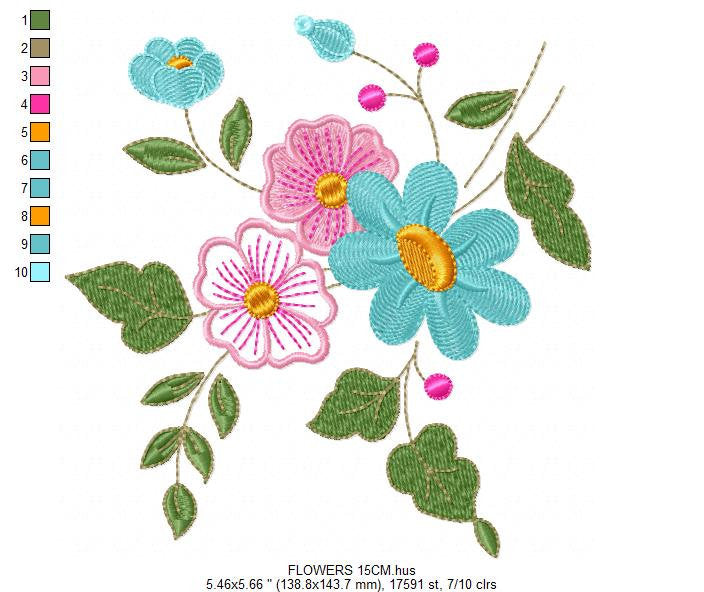 Flowers embroidery designs - Flower embroidery design machine embroidery pattern - floral embroidery file - instant download digital file