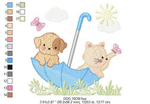 Load image into Gallery viewer, Dog embroidery designs - Cat embroidery design machine embroidery pattern - Puppy embroidery file -  baby boy embroidery instant download
