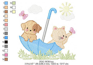 Dog embroidery designs - Cat embroidery design machine embroidery pattern - Puppy embroidery file -  baby boy embroidery instant download
