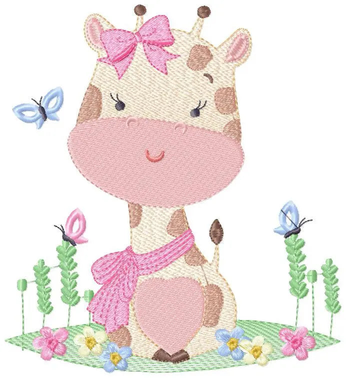 Giraffe embroidery design - Animal embroidery designs machine embroidery pattern - Baby girl embroidery file - Instant download digital file Marcia Embroidery