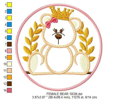 Teddy Bear embroidery designs - Baby girl embroidery design machine embroidery pattern - boy embroidery file - Bear applique design Frame Marcia Embroidery
