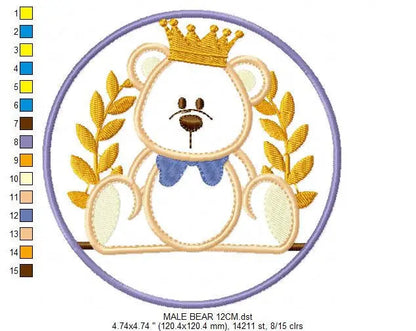 Teddy Bear embroidery designs - Baby girl embroidery design machine embroidery pattern - boy embroidery file - Bear applique design Frame Marcia Embroidery