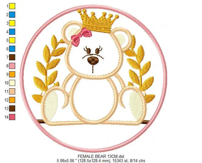 Teddy Bear embroidery designs - Baby girl embroidery design machine embroidery pattern - boy embroidery file - Bear applique design Frame Marcia Embroidery