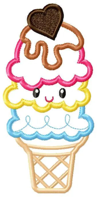 Ice cream embroidery designs - Candy applique machine embroidery pattern - Dessert file - Icecream cone applique - Instant digital download Marcia Embroidery