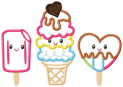 Ice cream embroidery designs - Candy applique machine embroidery pattern - Dessert file - Icecream cone applique - Instant digital download Marcia Embroidery