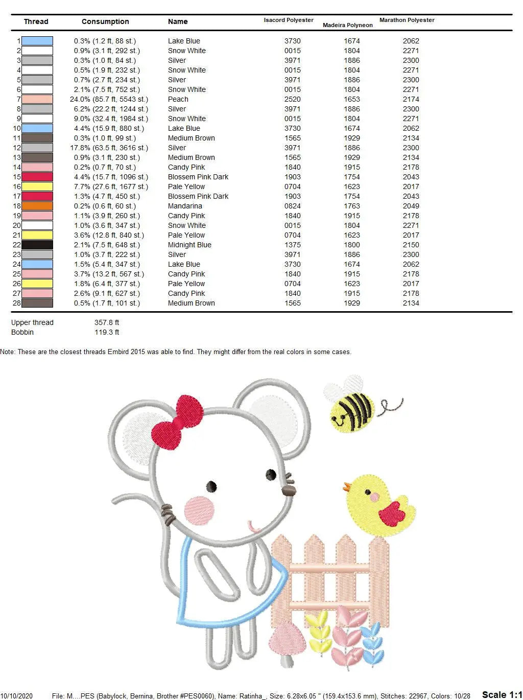 Mouse embroidery design - Rat embroidery designs machine embroidery pattern - Animal embroidery file - children embroidery mouse design Marcia Embroidery