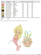 Load image into Gallery viewer, Mermaid embroidery designs - Princess embroidery design machine embroidery pattern - Mermaid rippled design - Ariel embroidery file girl
