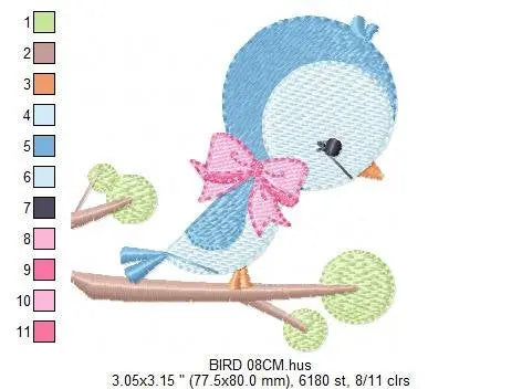 Bird embroidery designs - Baby girl embroidery design machine embroidery pattern - instant download - Nursery embroidery file digital file Marcia Embroidery