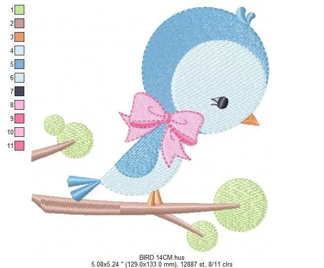 Bird embroidery designs - Baby girl embroidery design machine embroidery pattern - instant download - Nursery embroidery file digital file Marcia Embroidery