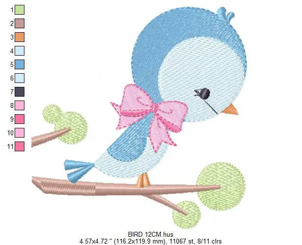 Bird embroidery designs - Baby girl embroidery design machine embroidery pattern - instant download - Nursery embroidery file digital file Marcia Embroidery