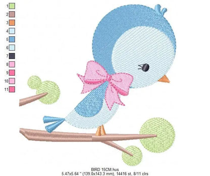 Bird embroidery designs - Baby girl embroidery design machine embroidery pattern - instant download - Nursery embroidery file digital file Marcia Embroidery