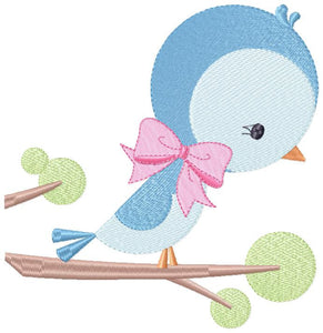 Bird embroidery designs - Baby girl embroidery design machine embroidery pattern - instant download - Nursery embroidery file digital file