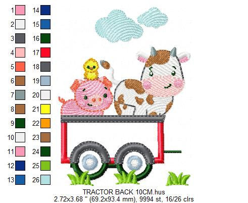 Tractor embroidery designs - Farm animals embroidery design machine embroidery pattern - Vehicle embroidery file - tractor applique baby boy