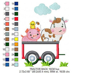 Tractor embroidery designs - Farm animals embroidery design machine embroidery pattern - Vehicle embroidery file - tractor applique baby boy