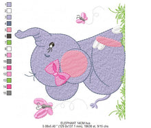 Charger l&#39;image dans la galerie, Elephant embroidery designs - Animal embroidery design machine embroidery pattern - Baby girl embroidery file - kid embroidery Towel pillow
