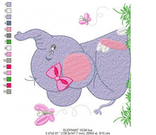 Load image into Gallery viewer, Elephant embroidery designs - Animal embroidery design machine embroidery pattern - Baby girl embroidery file - kid embroidery Towel pillow
