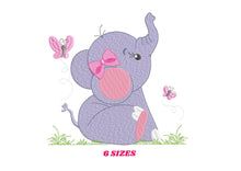 Charger l&#39;image dans la galerie, Elephant embroidery designs - Animal embroidery design machine embroidery pattern - Baby girl embroidery file - kid embroidery Towel pillow
