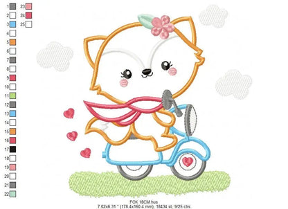 Red Fox embroidery designs - Woodland animals embroidery design machine embroidery pattern - Baby girl embroidery file - instant download Marcia Embroidery
