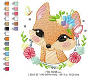 Load image into Gallery viewer, Fox embroidery designs - Woodland animal embroidery design machine embroidery pattern - Baby girl embroidery file - instant download pes jef
