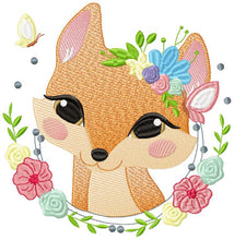 Cargar imagen en el visor de la galería, Red Fox embroidery designs - Woodland animals embroidery design machine embroidery pattern - Baby girl embroidery file - instant download
